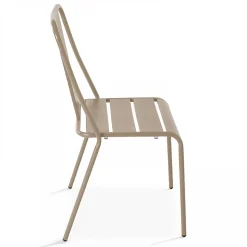 Chaise en métal bistrot taupe Oviala