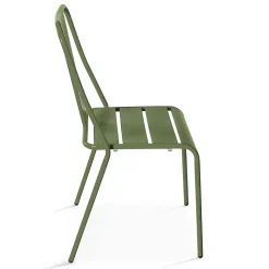 Chaise en métal bistrot vert cactus Oviala