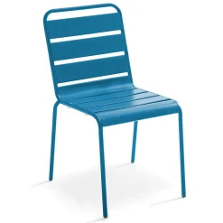 Chaise en métal bleu pacific Palavas Oviala