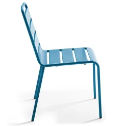 Chaise en métal bleu pacific Palavas Oviala