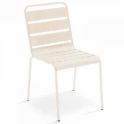 Chaise en métal ivoire Palavas Oviala