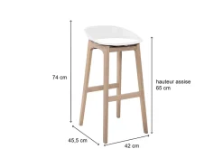 Chaise en plastique blanc et pieds en bois Homesight Riva, 2 pièces