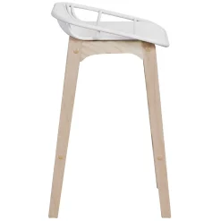 Chaise en plastique blanc et pieds en bois Homesight Malmo, 2 pièces