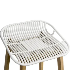 Chaise en plastique blanc et pieds en bois Homesight Malmo, 2 pièces