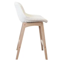 Chaise en tissu bouclette blanc et pieds en bois Homesight Milk, 2 pièces
