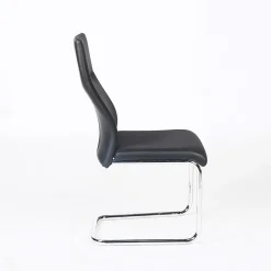 Chaise OLIVIER design en métal et tissu coloris noir - Lot de 4