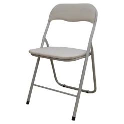 Chaise pliante Lasana H.78 cm acier beige