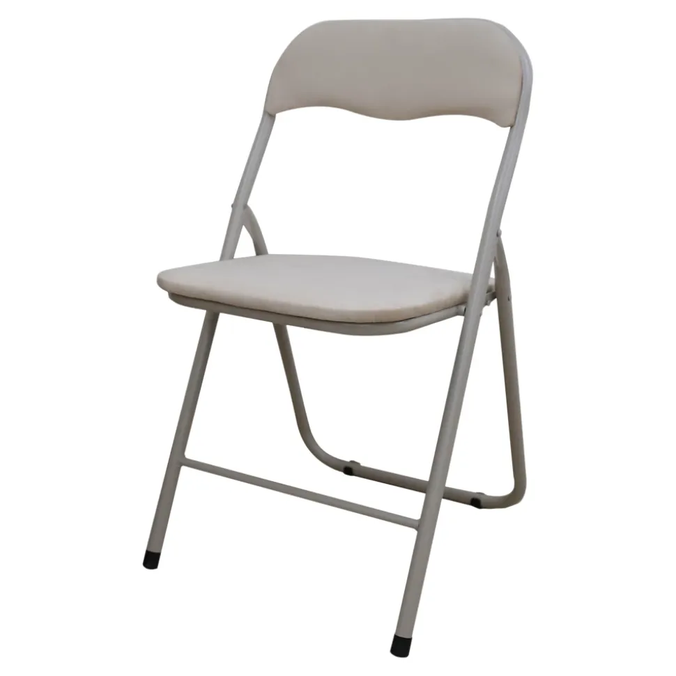 Chaise pliante Lasana H.78 cm acier beige