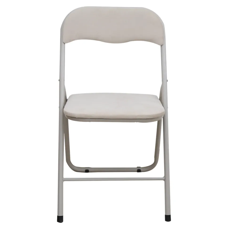 Chaise pliante Lasana H.78 cm acier beige