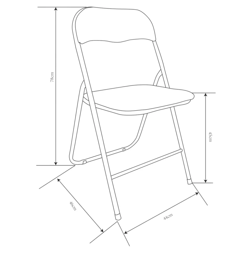 Chaise pliante Lasana H.78 cm acier beige