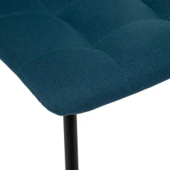 Chaise Sirac - bleu canard - pieds métal noir - Atmosphera