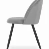Chaise Valora BELLO en velours gris clair, pieds noirs