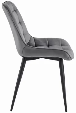 Chaise VALORA BERA - Velours gris foncé avec pieds noirs x 3