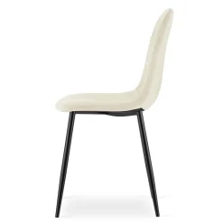 Chaise VALORA DAPI - Design ergonomique moderne, velours beige x 4