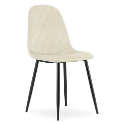 Chaise VALORA DAPI - Design ergonomique moderne, velours beige x 4