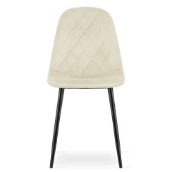 Chaise VALORA DAPI - Design ergonomique moderne, velours beige x 4