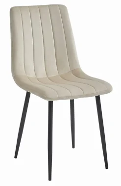 Chaise VALORA JEWA - Design ergonomique en velours beige x 4