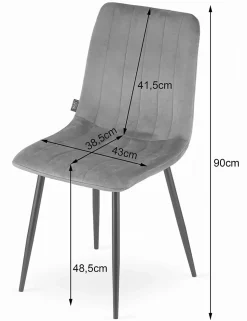 Chaise VALORA JEWA - Design ergonomique en velours beige x 4