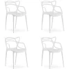 Chaise VALORA KATO - Design ergonomique moderne blanc x 4