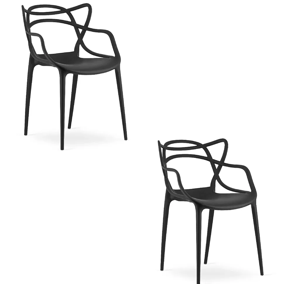 Chaise VALORA KATO - Design ergonomique moderne, Noir x 2