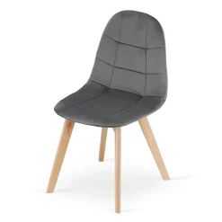 Chaise Valora NUUC en velours gris foncé, design ergonomique x3