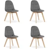 Chaise Valora NUUC en velours gris foncé, design ergonomique x4