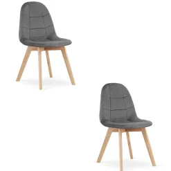 Chaise Valora NUUC en velours gris foncé, design ergonomique x2