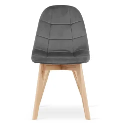 Chaise Valora NUUC en velours gris foncé, design ergonomique x2