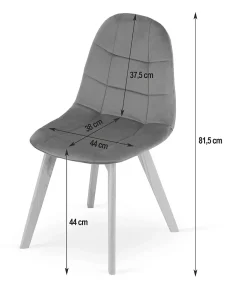 Chaise Valora NUUC en velours gris foncé, design ergonomique x2