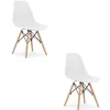 Chaise Valora OSAKA blanche, pieds naturels, design ergonomique x2