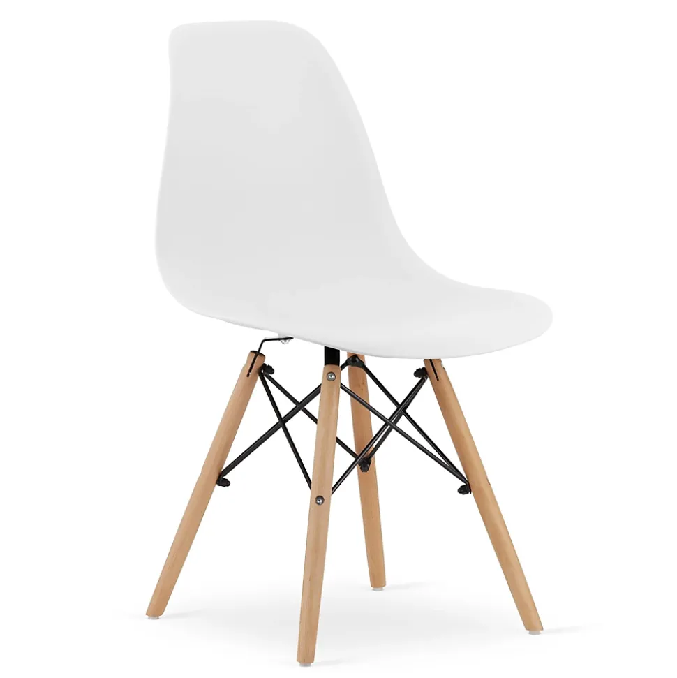 Chaise Valora OSAKA blanche, pieds naturels, design ergonomique x2