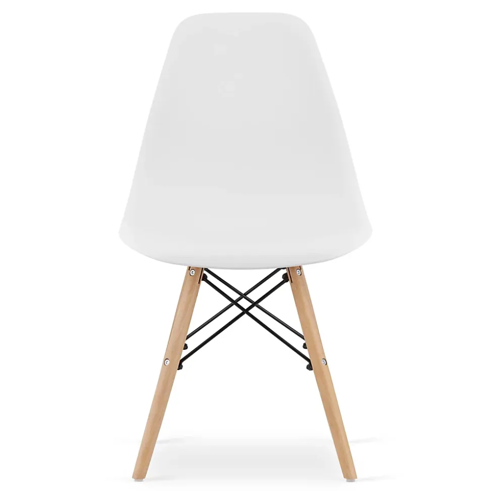 Chaise Valora OSAKA blanche, pieds naturels, design ergonomique x2