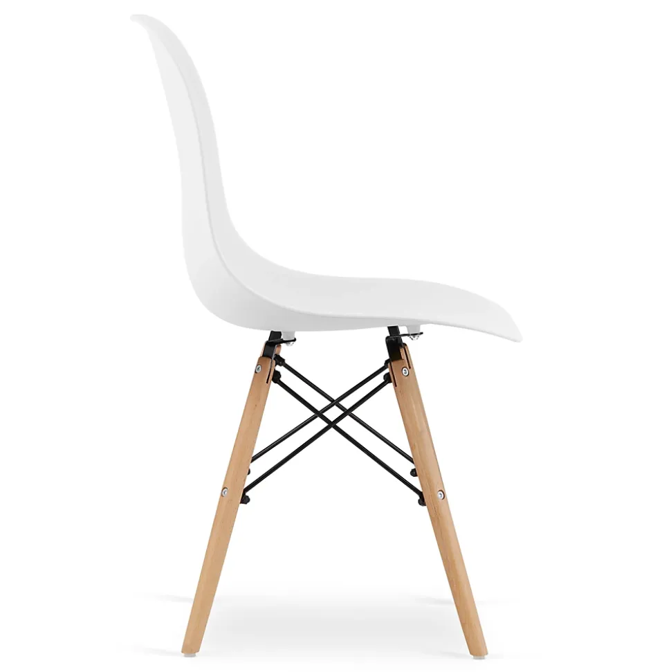 Chaise Valora OSAKA blanche, pieds naturels, design ergonomique x2