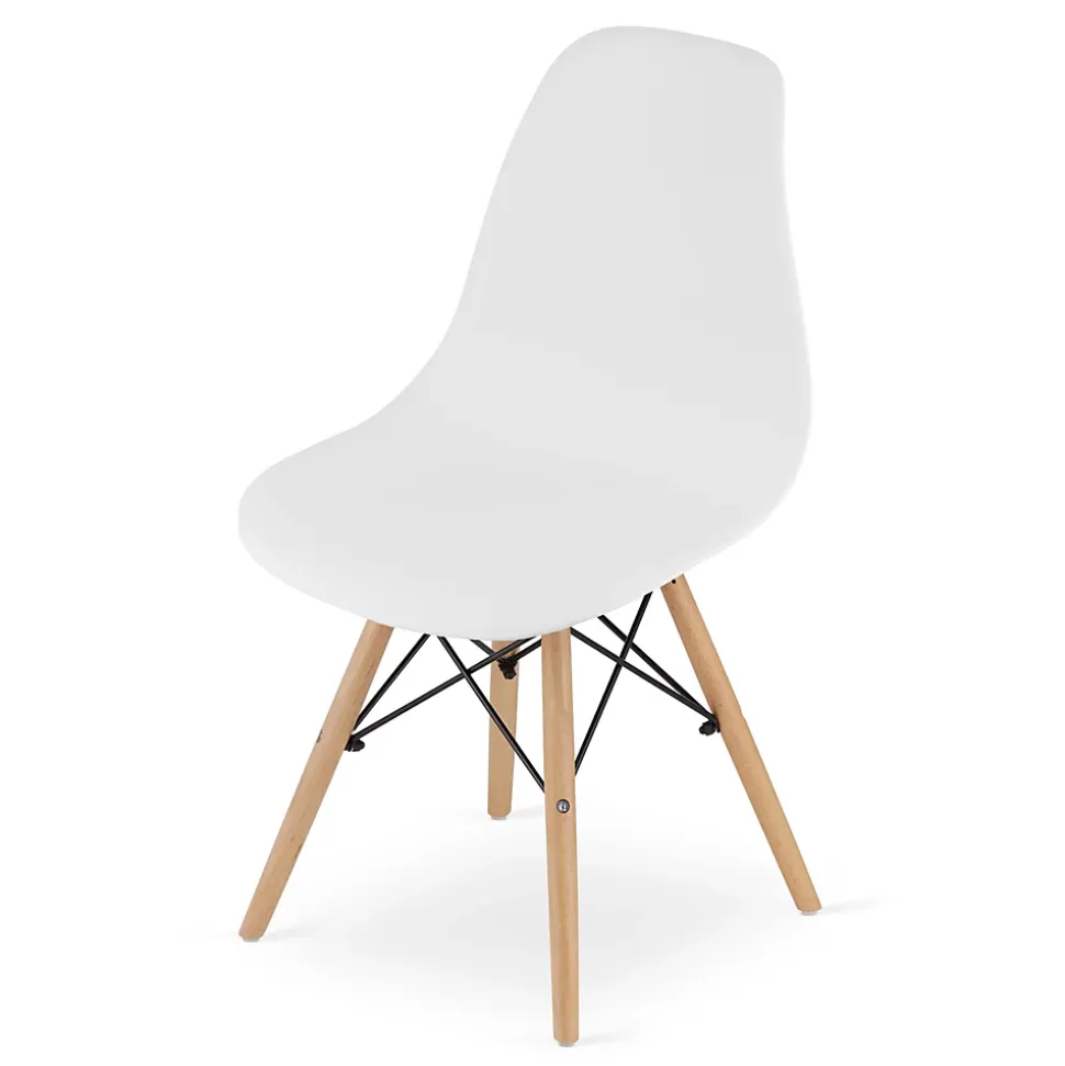 Chaise Valora OSAKA blanche, pieds naturels, design ergonomique x2