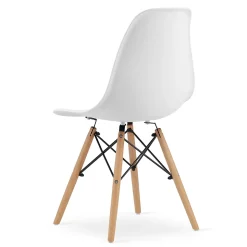 Chaise Valora OSAKA blanche, pieds naturels, design ergonomique x2