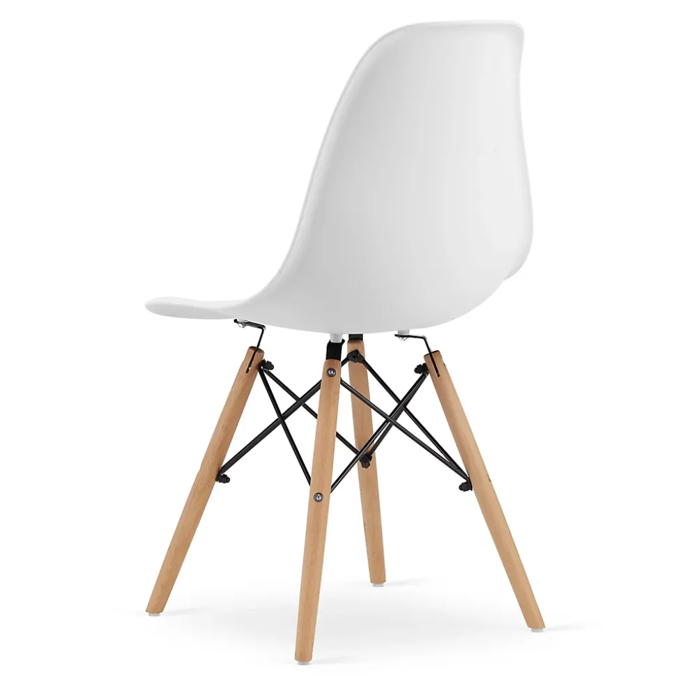 Chaise Valora OSAKA blanche, pieds naturels, design ergonomique x2