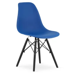 Chaise Valora OSAKA bleue et noire, pieds ergonomiques pour salon