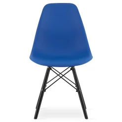 Chaise Valora OSAKA bleue et noire, pieds ergonomiques pour salon