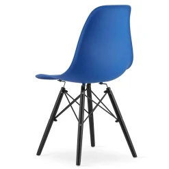 Chaise Valora OSAKA bleue et noire, pieds ergonomiques pour salon