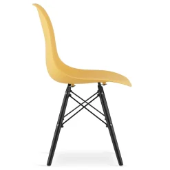 Chaise Valora OSAKA, couleur moutarde, pieds noirs, pour salon (x2)