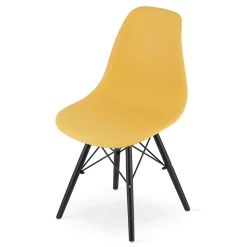 Chaise Valora OSAKA, couleur moutarde, pieds noirs, pour salon (x2)