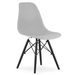 Chaise Valora OSAKA Gris Pieds Noirs Design Ergonomique x2