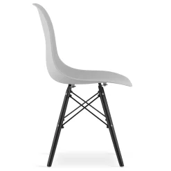 Chaise Valora OSAKA Gris Pieds Noirs Design Ergonomique x2