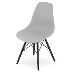 Chaise Valora OSAKA Gris Pieds Noirs Design Ergonomique x2