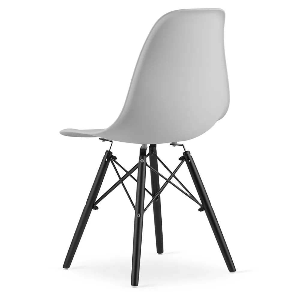 Chaise Valora OSAKA Gris Pieds Noirs Design Ergonomique x2