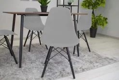 Chaise Valora OSAKA Gris Pieds Noirs Design Ergonomique x2