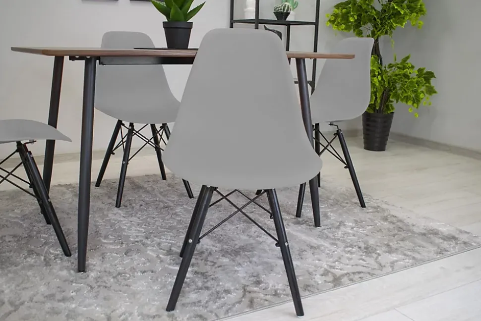 Chaise Valora OSAKA Gris Pieds Noirs Design Ergonomique x2