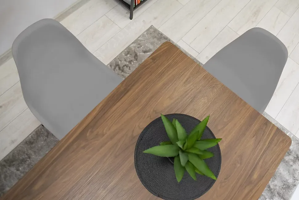 Chaise Valora OSAKA Gris Pieds Noirs Design Ergonomique x2