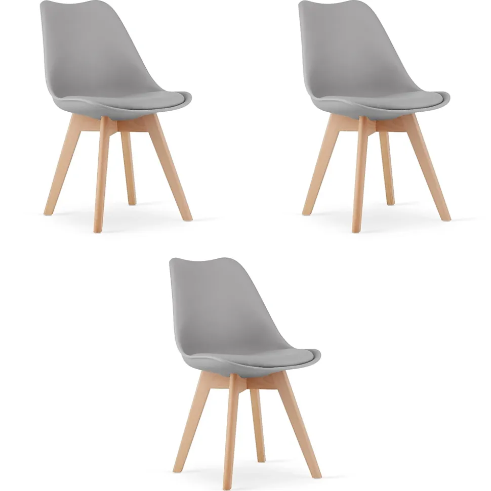 Chaise Valora RIKX grise, design ergonomique pour salon x3