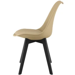 Chaise VALORA RIXK - Beige foncé avec pieds noirs x 2